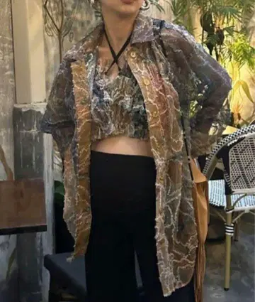 RIPPLE SHAGGY ART SHIRT & BARE TOP 세트