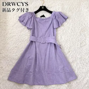 DRWCYS 택 포함 새상품 벨트 포함 플레어 원피스 퍼플 사이즈 1