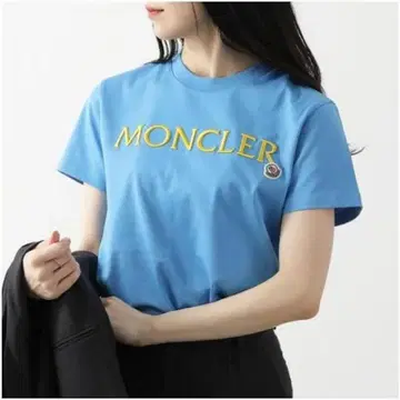 몽클레어 로고 티셔츠 파랑