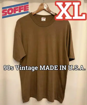 USA제 90s SOFFE 소피 무지 티셔츠 XL 브라운