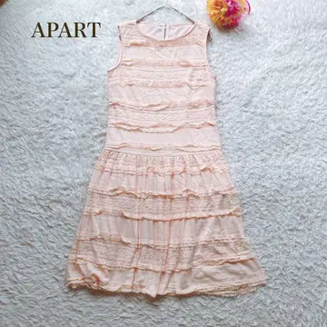 APART 오토 [M] 핑크 레이스 슬리브리스 원피스 페미닌