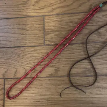 화이트 하트 앤티크 비즈 극상 혈적색 60cm