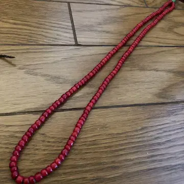 화이트 하트 앤티크 비즈 극상 혈적색 60cm