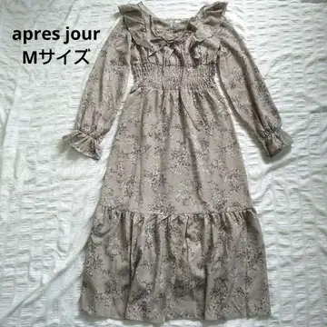 apres jour 아프레 주르 꽃무늬 프릴 크로스 원피스 M 사이즈