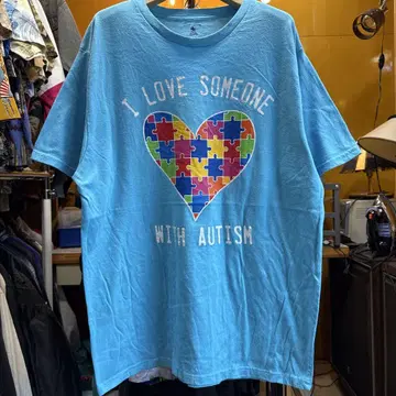 미국 빈티지 의류 Autism Speaks 퍼즐 하트 티셔츠