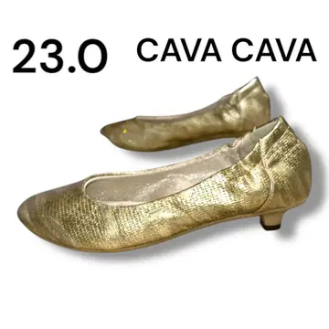레어템 CAVA CAVA 골드 플랫 셔링 발레 슈즈 23.0