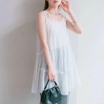 Kastane 인도 면 티어드 튜닉 화이트
