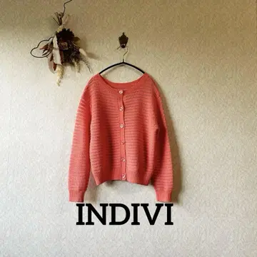 INDIVI 인디비 썸머 니트 살몬 핑크 오피스 캐주얼