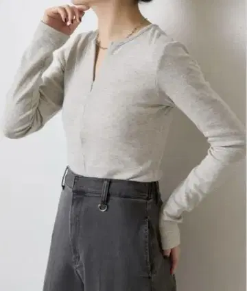 콜라주 개럴개런트 프론트 지퍼 롱 T