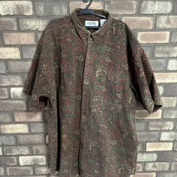 CELLINI 페이즐리 무늬 반팔 셔츠 XL