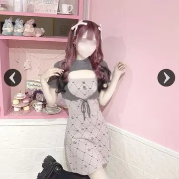 HW 모노그램 앙상블 원피스 핑크