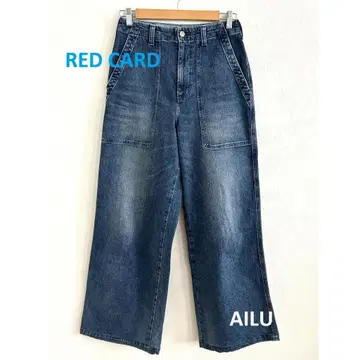 RED CARD 와이드 베이커 데님 팬츠 L 26 블루 55553