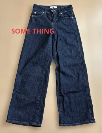 SOMETHING. LISA 세미 와이드 팬츠 다크 데님