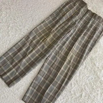 빈티지 체크 무늬 슬랙스 베이지 몸통 둘레 100 캐주얼 수트
