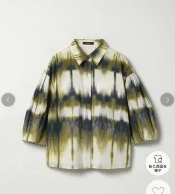 allureville 기하학 프린트 퍼프 슬리브 블라우스 2