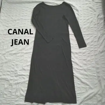 CANAL JEAN Miller 패널 리브 원피스 차콜 그레이