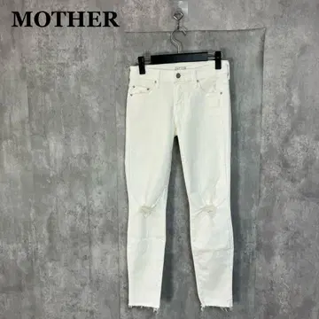 MOTHER LOOKER ANKLE FRAY 데님 25 화이트
