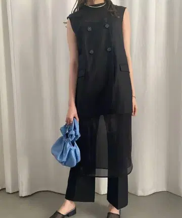 MEDI JACKET DOCKING SHEER SET UP 블랙 S