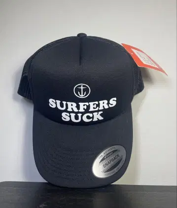 cAP TAIN FIN 블랙 메쉬 캡 SURFERS SUCK