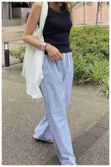 캐널진 스트라이프 이지 팬츠