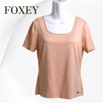 FOXEY 폭시 티셔츠 살몬 핑크 반팔 티셔츠 사이즈 42