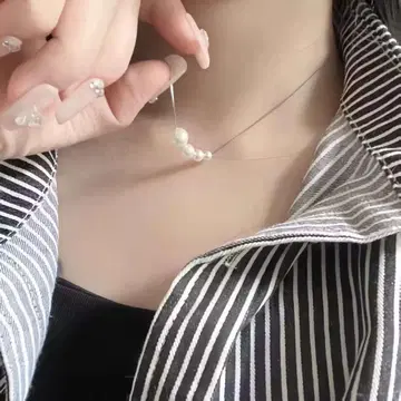 화이트 펄 심플 목걸이
