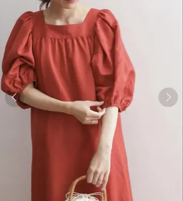 도어즈 레이온 린넨 볼륨 슬리브 원피스