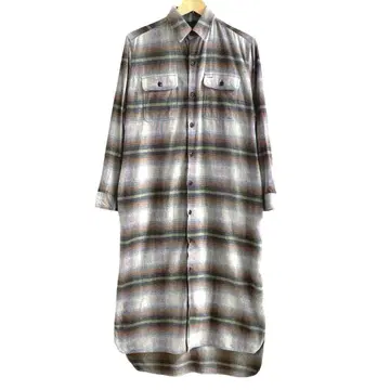 PENDLETON 펜들턴 옴브레 체크 긴팔 셔츠 원피스 M