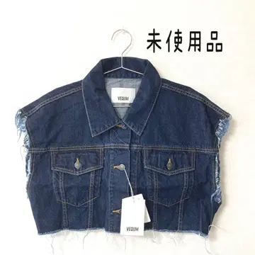 VEQUM 컷오프 데님 베스트 미사용품