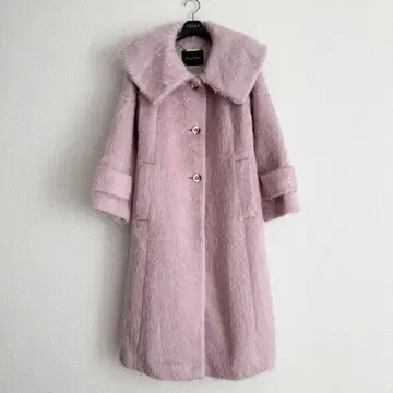 GRACE CLASS 22AW 모헤어 알파카 샤기 빅 칼라 코트