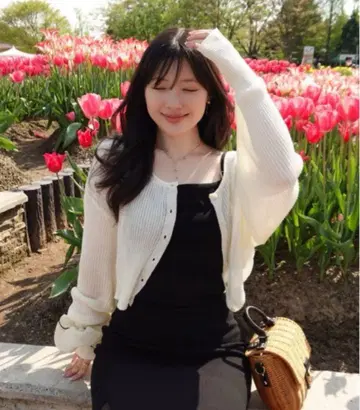 크롭 시어 가디건 (cropped sheer cardigan)