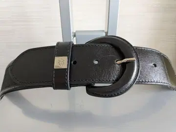 브룩스브라더스 블랙 가죽 캔버스 벨트