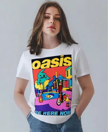 OASIS 공식 티셔츠 M 화이트 오아시스