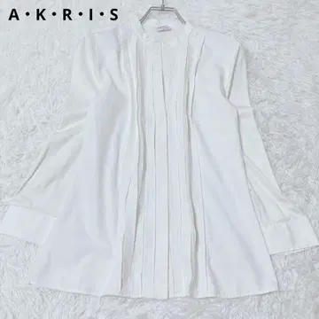 아크리스 긴팔 블라우스 깔끔한 노카라 고급스러운 포멀 오피스
