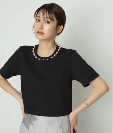 펄 크롭 티셔츠 펄 티셔츠 티셔츠 크롭 길이