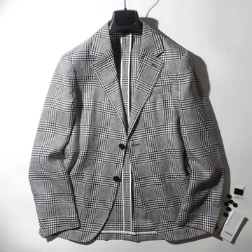 새상품 LARDINI 썸머 트위드 코튼 린넨 자켓 새로운 로고 46