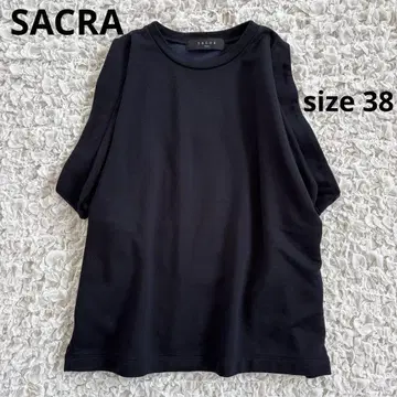 SACRA 슬리브리스 풀오버 코튼 리오셀 맨투맨 네이비