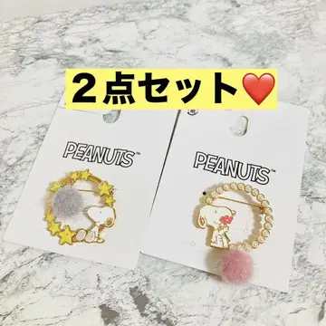 스누피 PEANUTS 펄 브로치 퍼 거베라 스타 2개 세트
