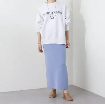 총 바늘 니트 타이트 스커트