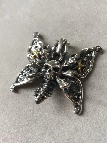 [새상품] silver925 스컬 버터플라이 펜던트 각인 있음