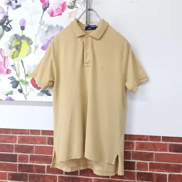 랄프 로렌 포니 자수 사슴 아이 피케 셔츠 L 베이지