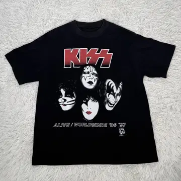 96년 카피라이트 KISS 밴딩 티셔츠 [M 상당] 키스 밴 티셔츠
