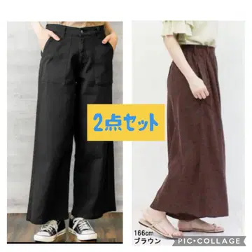와이드 팬츠 묶음 판매 블랙 브라운 봄/여름/가을 M