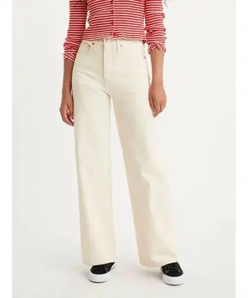 리바이스 LEVI'S RIBCAGE WIDE LEG 데님 화이트