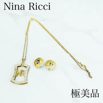 Nina Ricci 니나리치 목걸이 & 귀찌 세트 골드 컨디션 최상