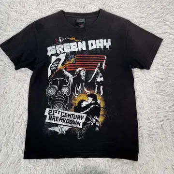 00s SHOOT GREEN DAY 밴딩 티셔츠 [M] 페이드 밴 티셔츠