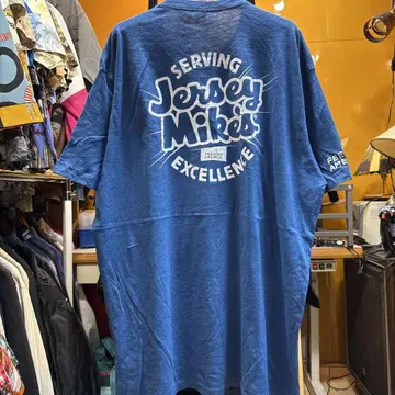 미국 빈티지 의류 Jersey Mike's 로고 티셔츠 XL 파랑