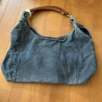 데님 숄더백 블루