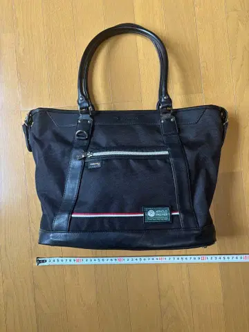 블랙 캔버스 가죽 핸드백