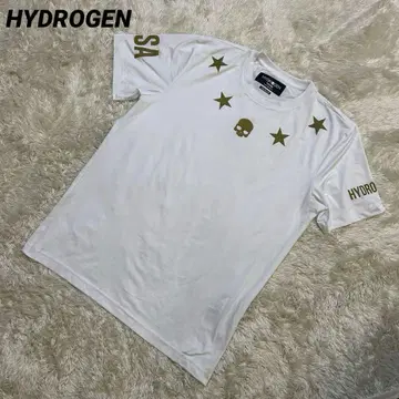 HYDROGEN 스컬 별 티셔츠 M 골드/화이트 테니스웨어